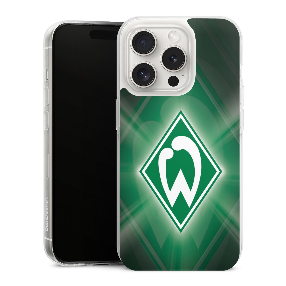 iPhone 15 Pro Handy Silikon Hülle Case transparent Handyhülle Sv Werder Bremen Official Licensed Product Coat Of Arms Silikon Case