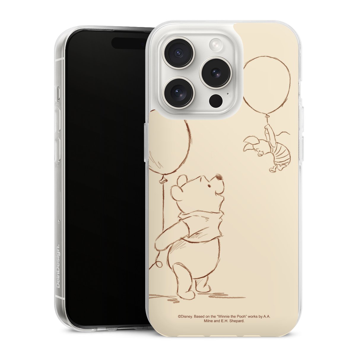 iPhone 15 Pro Handy Silikon Hülle Case transparent Handyhülle Official Licensed Product Winnie The Pooh Disney Silikon Case