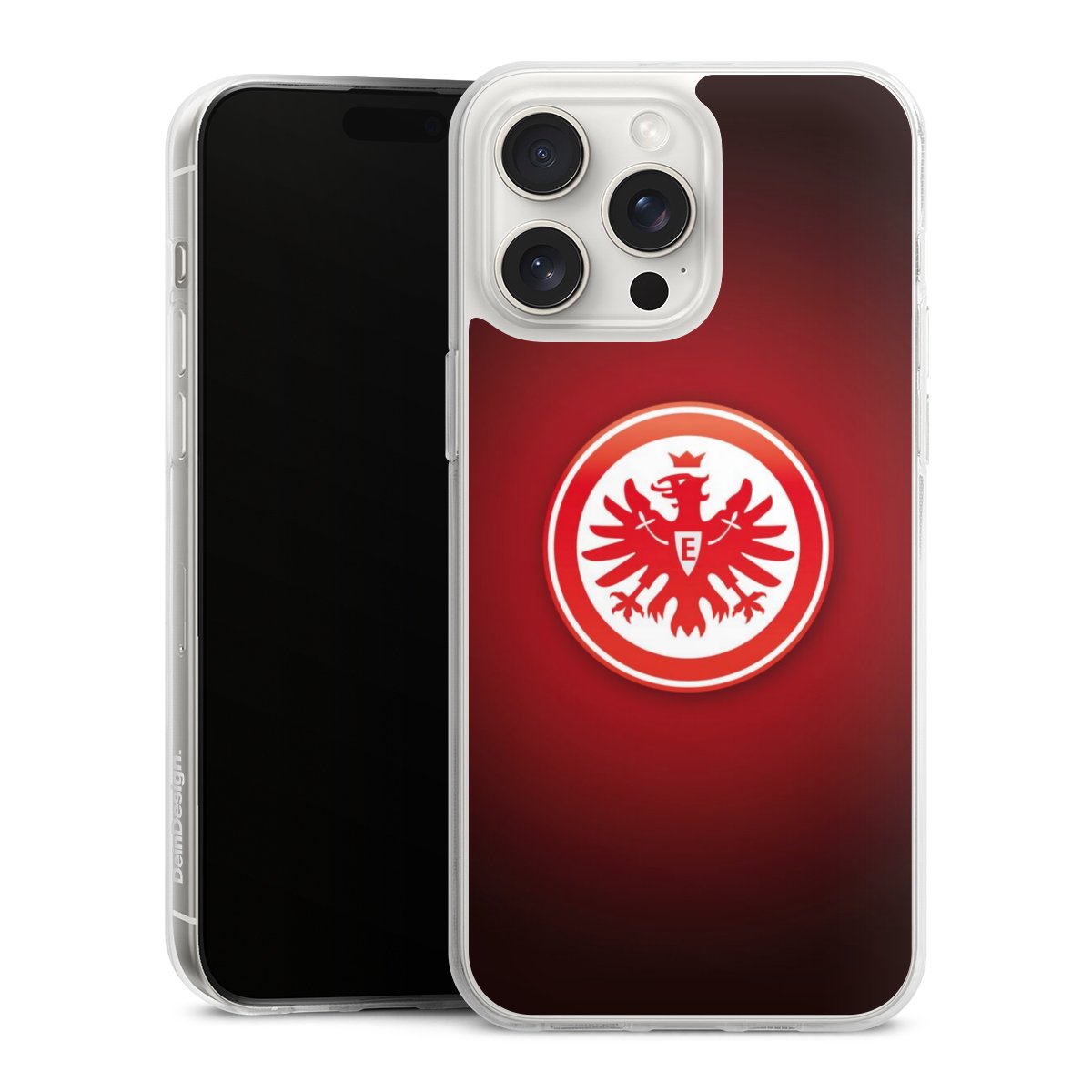 iPhone 15 Pro Max Handy Silikon Hülle Case transparent Handyhülle Eintracht Frankfurt Official Licensed Product Coat Of Arms Silikon Case