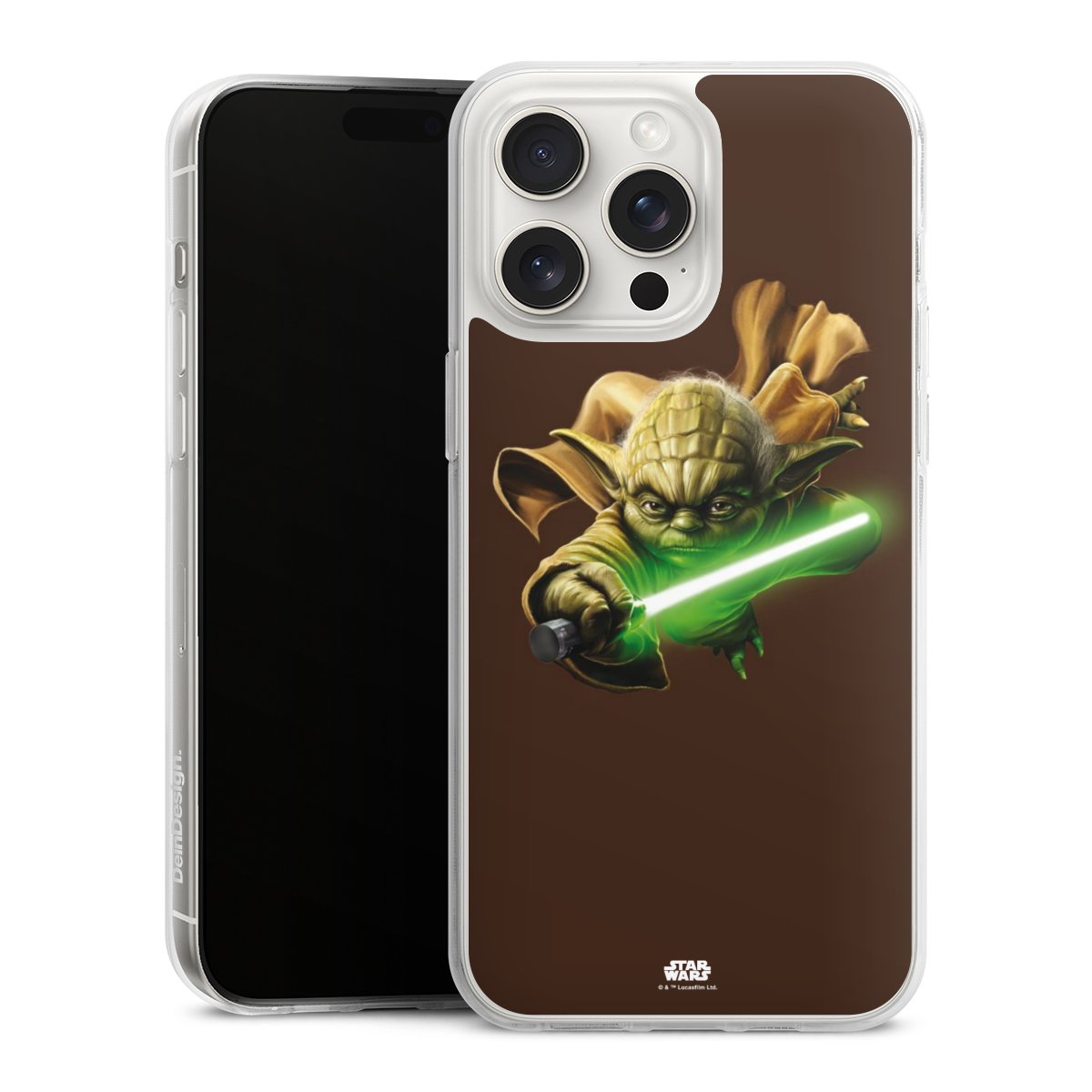 iPhone 15 Pro Max Handy Silikon Hülle Case transparent Handyhülle Yoda Merchandise Star Wars Silikon Case