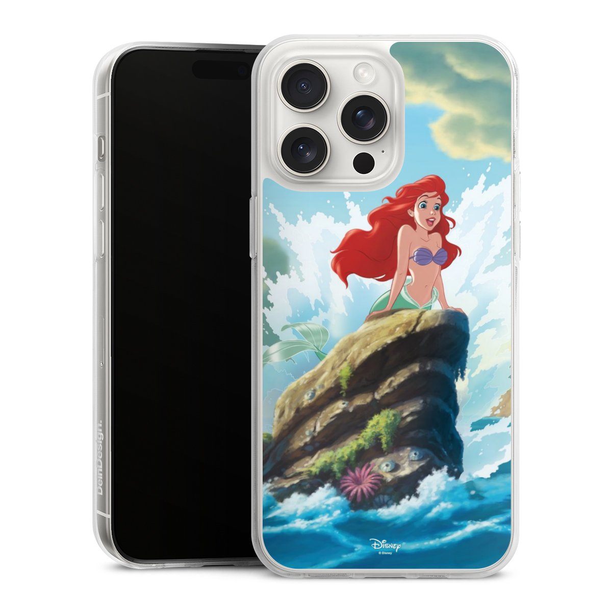 iPhone 15 Pro Max Handy Silikon Hülle Case transparent Handyhülle Mermaid Arielle Die Meerjungfrau Official Licensed Product Silikon Case