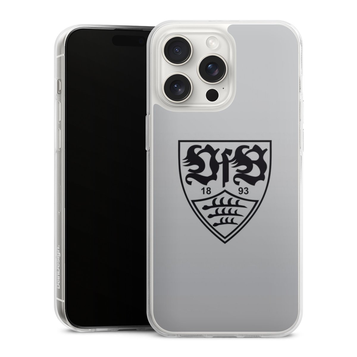 iPhone 15 Pro Max Handy Silikon Hülle Case transparent Handyhülle Logo Vfb Stuttgart Official Licensed Product Silikon Case