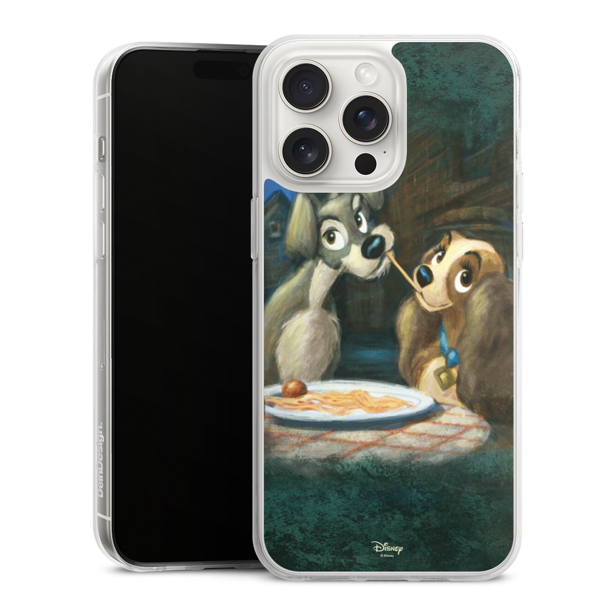 iPhone 15 Pro Max Handy Silikon Hülle Case transparent Handyhülle Lady And The Tramp Official Licensed Product Disney Silikon Case