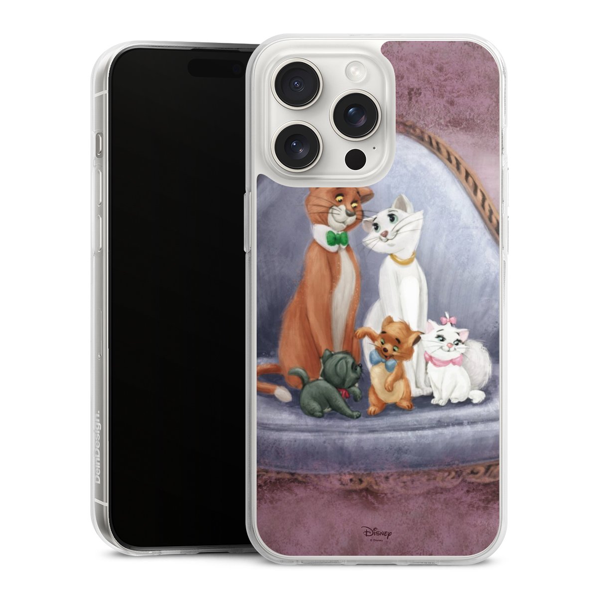 iPhone 15 Pro Max Handy Silikon Hülle Case transparent Handyhülle Official Licensed Product Disney Aristocats Silikon Case