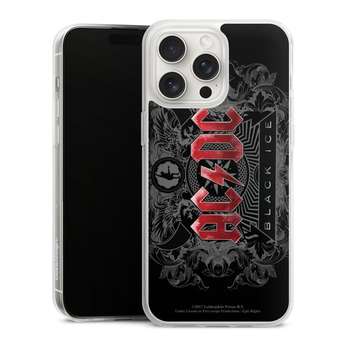 iPhone 15 Pro Max Handy Silikon Hülle Case transparent Handyhülle Merchandise Black Ice Acdc Silikon Case