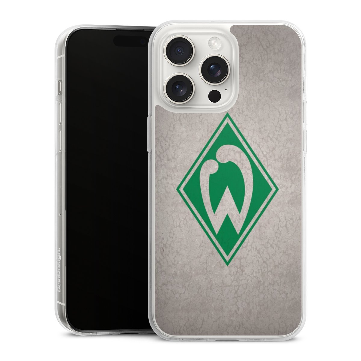 iPhone 15 Pro Max Handy Silikon Hülle Case transparent Handyhülle Sv Werder Bremen Concrete Official Licensed Product Silikon Case