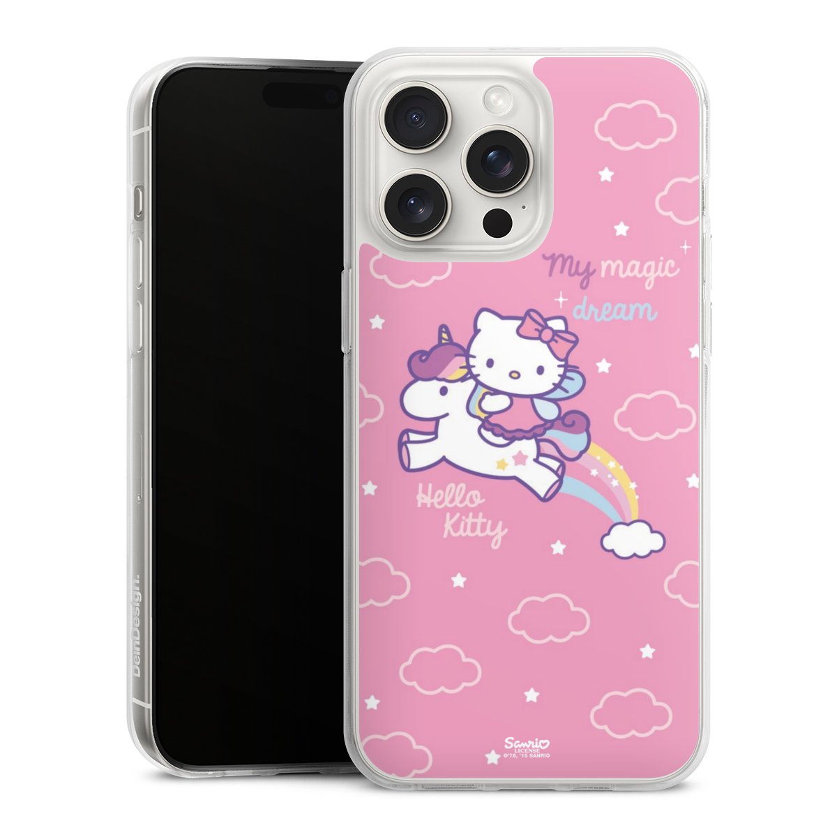 iPhone 15 Pro Max Handy Silikon Hülle Case transparent Handyhülle Einhorn Official Licensed Product Hello Kitty Silikon Case