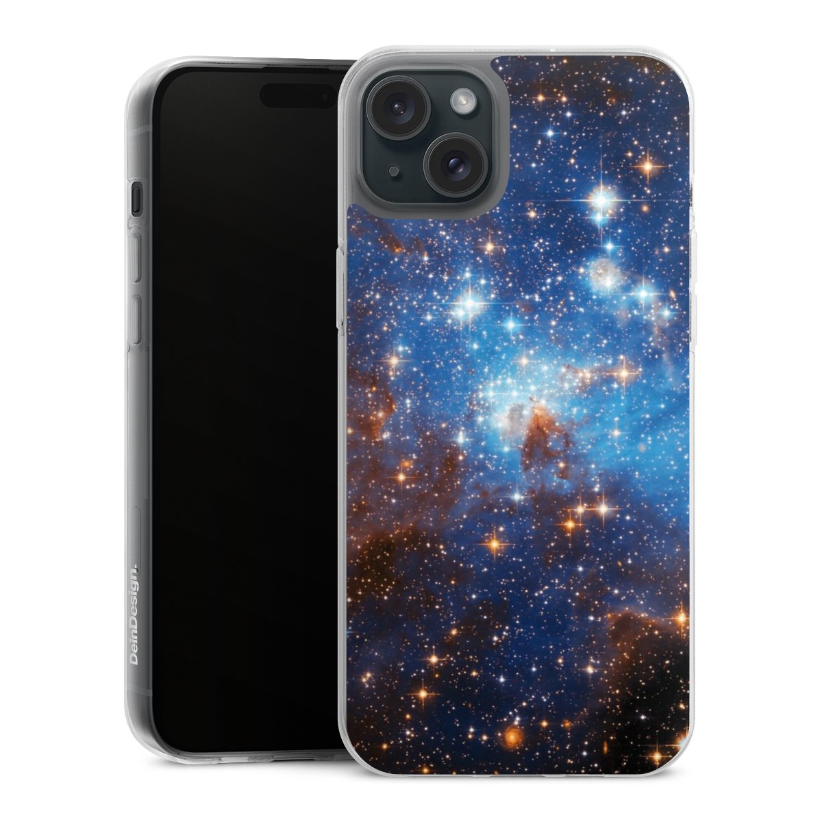 iPhone 15 Plus Handy Silikon Hülle Case transparent Handyhülle Star Weltall Galaxy Silikon Case