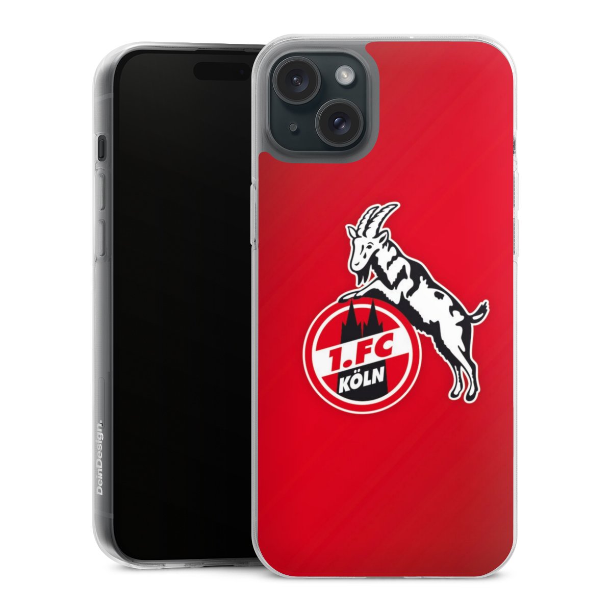 iPhone 15 Plus Handy Silikon Hülle Case transparent Handyhülle Official Licensed Product Effzeh 1. Fc Köln Silikon Case