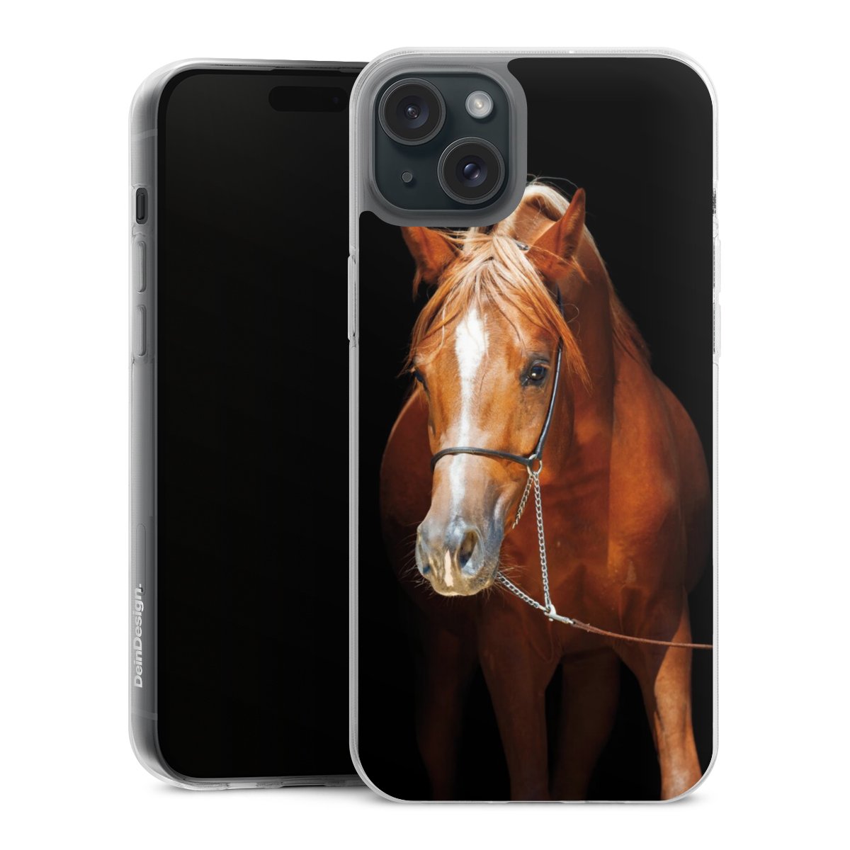 iPhone 15 Plus Handy Silikon Hülle Case transparent Handyhülle Mare Horse Hobby Silikon Case