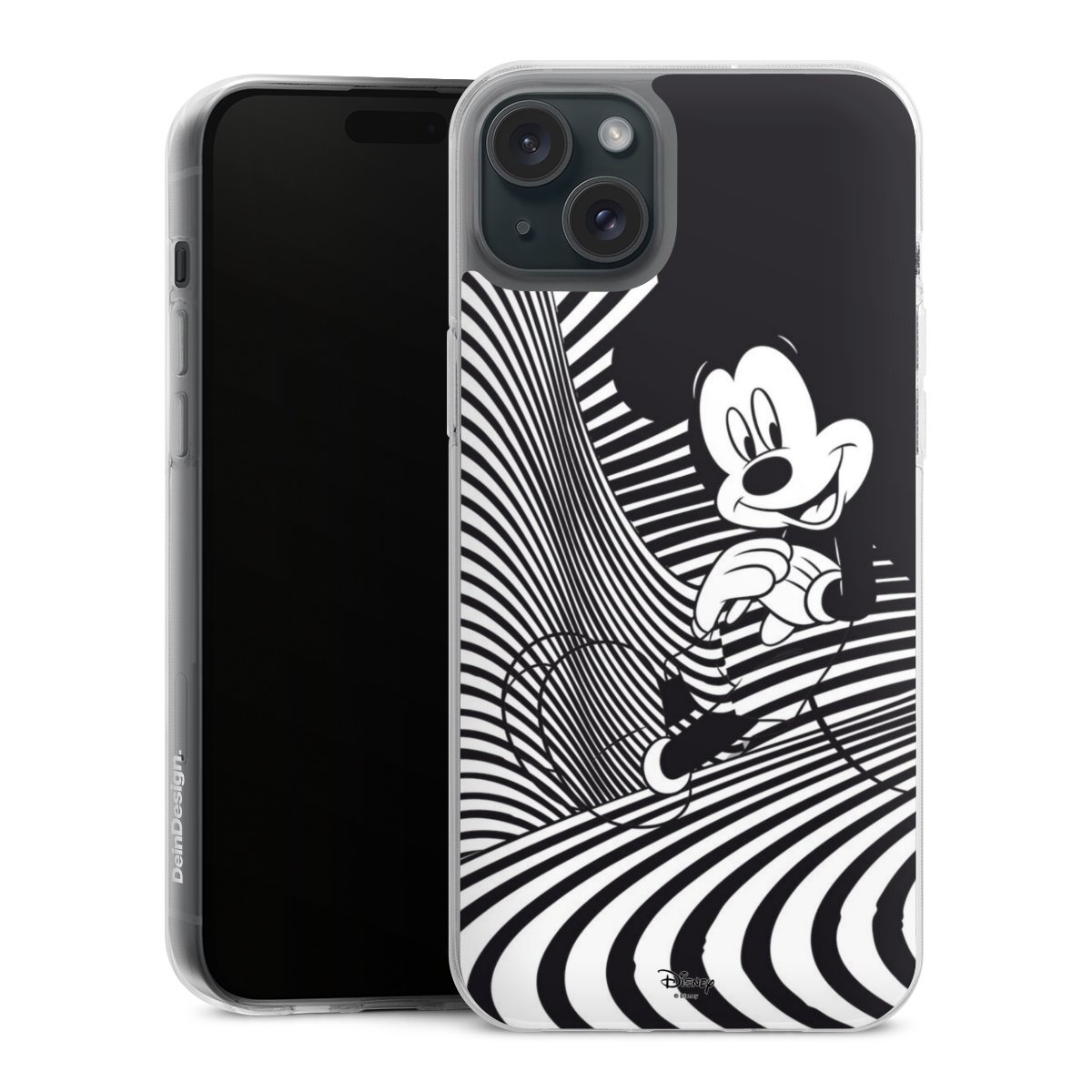 iPhone 15 Plus Handy Silikon Hülle Case transparent Handyhülle Disney Official Licensed Product Mickey Mouse Silikon Case