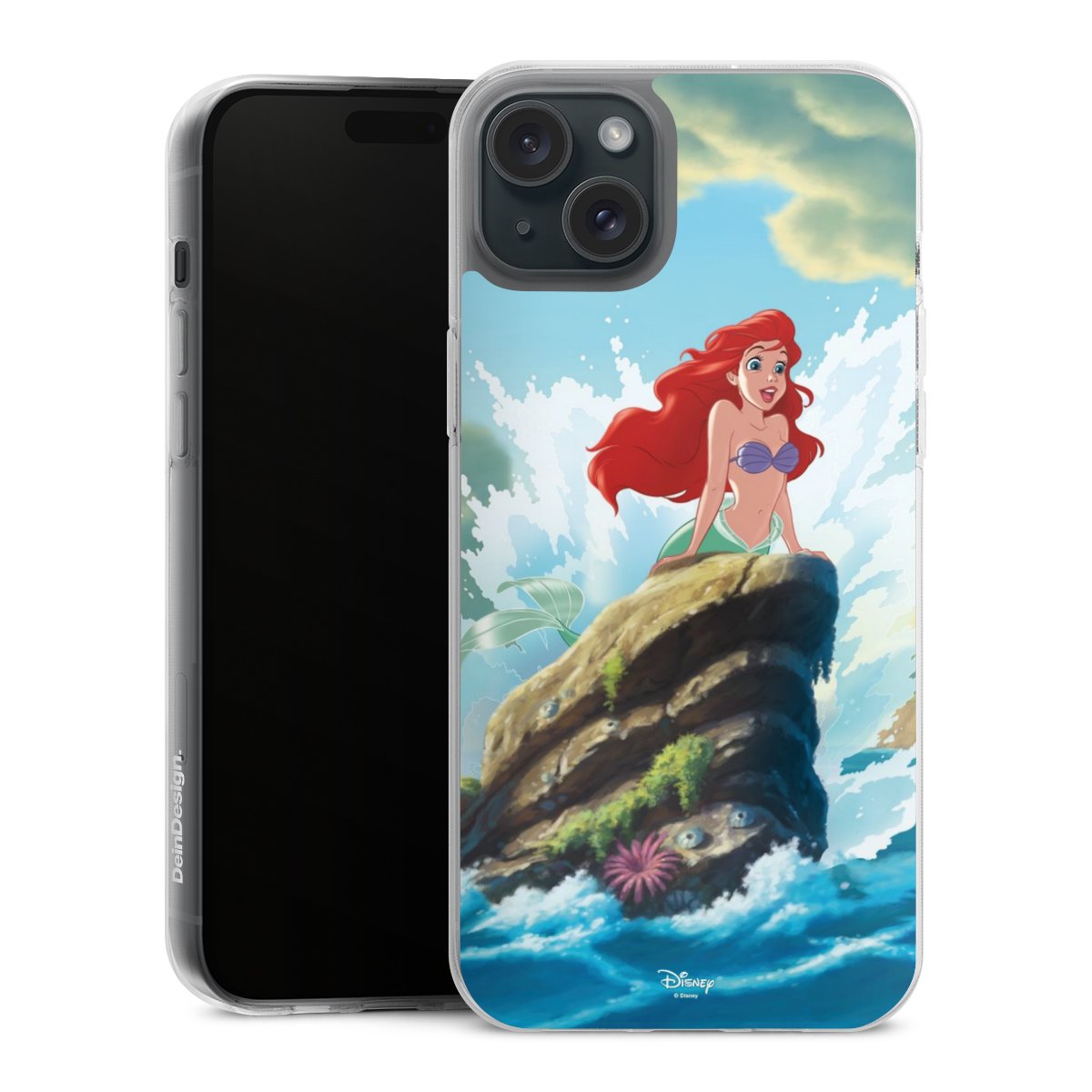 iPhone 15 Plus Handy Silikon Hülle Case transparent Handyhülle Mermaid Arielle Die Meerjungfrau Official Licensed Product Silikon Case