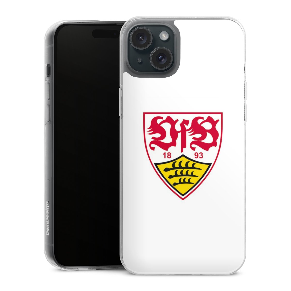 iPhone 15 Plus Handy Silikon Hülle Case transparent Handyhülle Logo Official Licensed Product Vfb Stuttgart Silikon Case