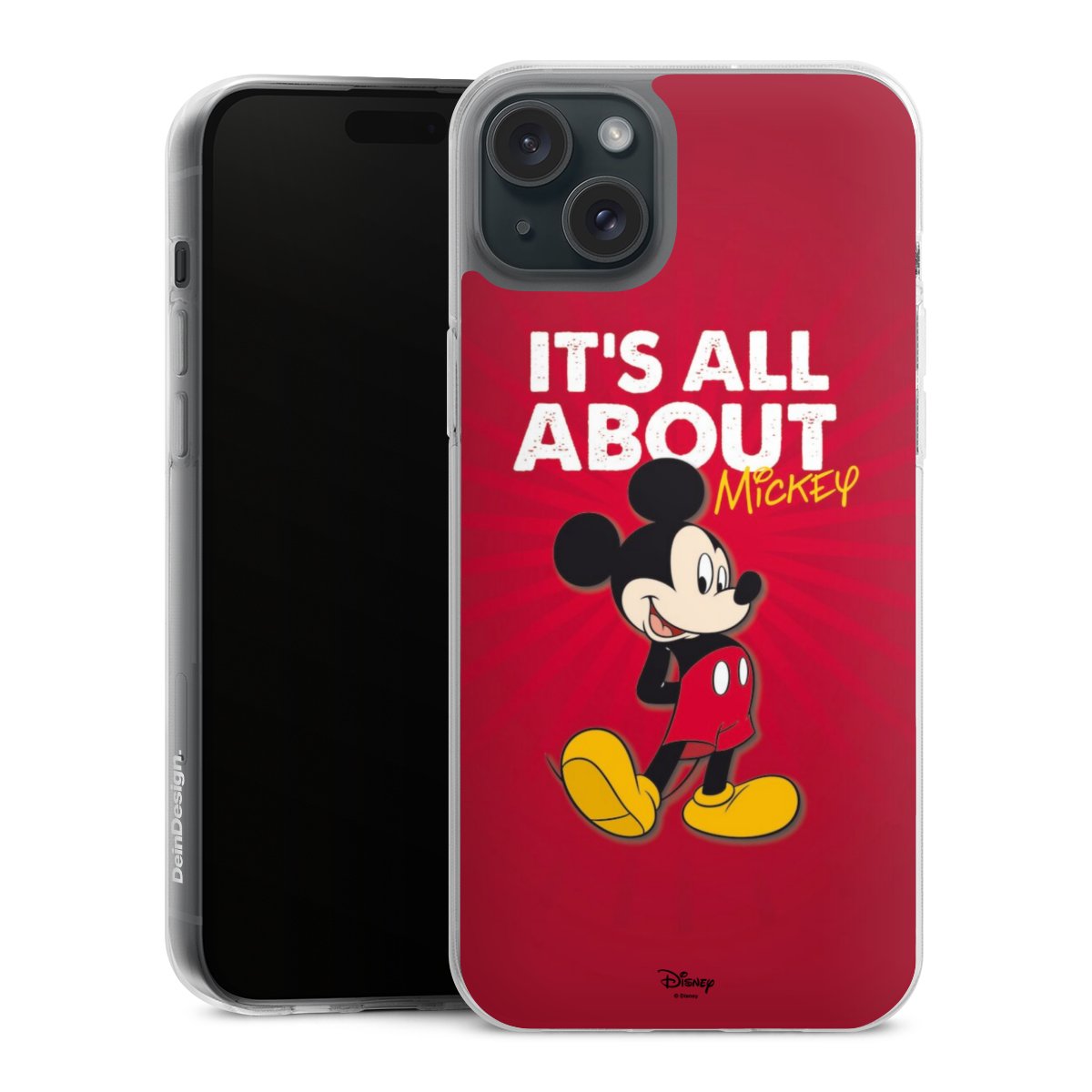 iPhone 15 Plus Handy Silikon Hülle Case transparent Handyhülle Mouse Disney Official Licensed Product Silikon Case