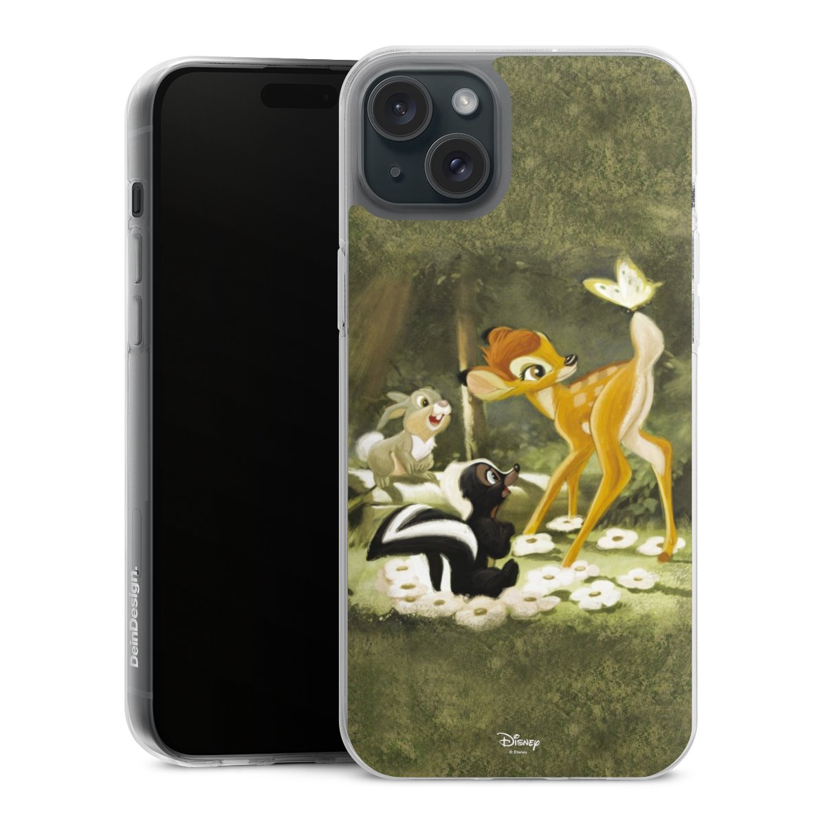 iPhone 15 Plus Handy Silikon Hülle Case transparent Handyhülle Disney Official Licensed Product Bambi Silikon Case