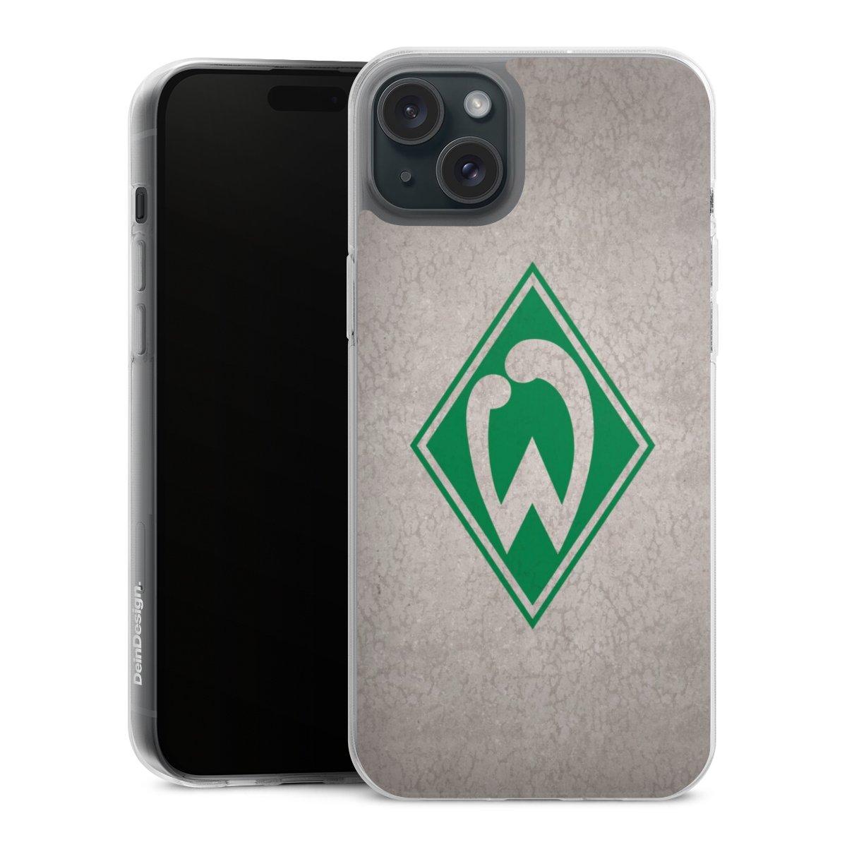 iPhone 15 Plus Handy Silikon Hülle Case transparent Handyhülle Sv Werder Bremen Concrete Official Licensed Product Silikon Case