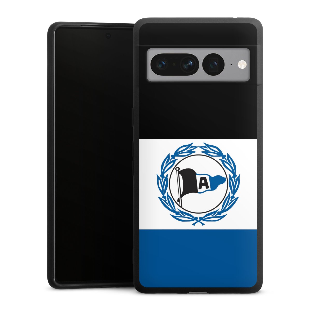 Google Pixel 7 Pro Handy Premium Silikon Hülle Handyhülle schwarz Case Arminen Official Licensed Product Arminia Bielefeld Silikon Premium Case