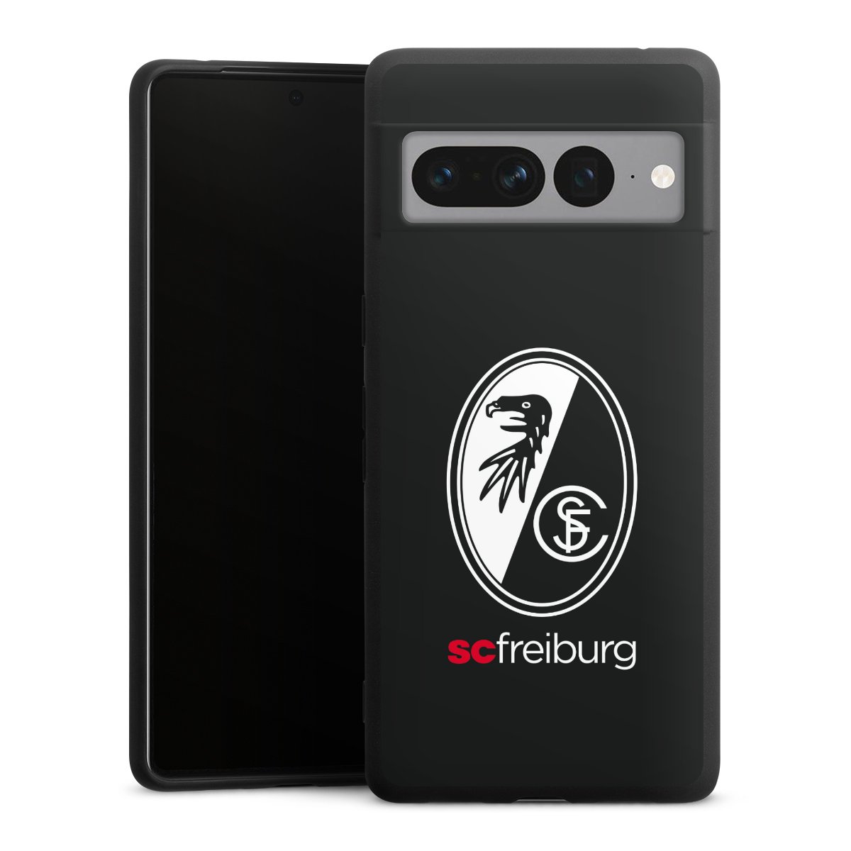 Google Pixel 7 Pro Handy Premium Silikon Hülle Handyhülle schwarz Case Official Licensed Product Sc Freiburg Coat Of Arms Silikon Premium Case