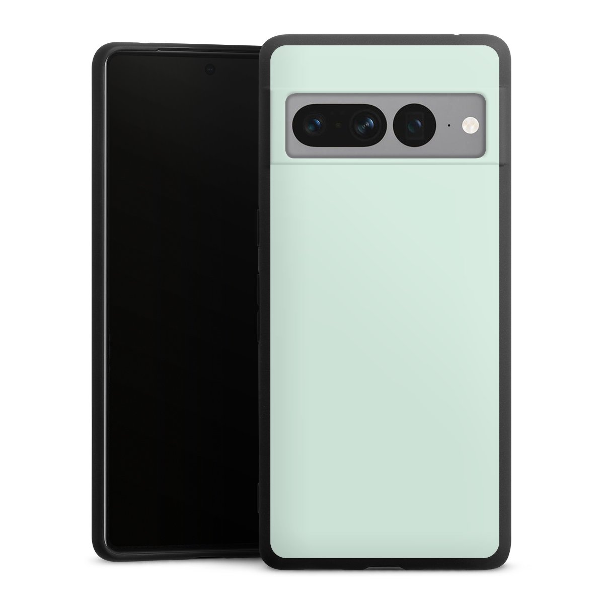 Google Pixel 7 Pro Handy Premium Silikon Hülle Handyhülle schwarz Case Green Unicoloured Mint Silikon Premium Case