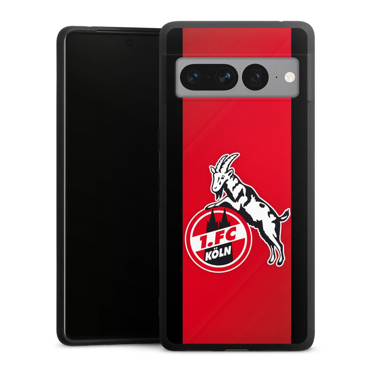 Google Pixel 7 Pro Handy Premium Silikon Hülle Handyhülle schwarz Case Official Licensed Product Billy Goat Hennes 1. Fc Köln Silikon Premium Case