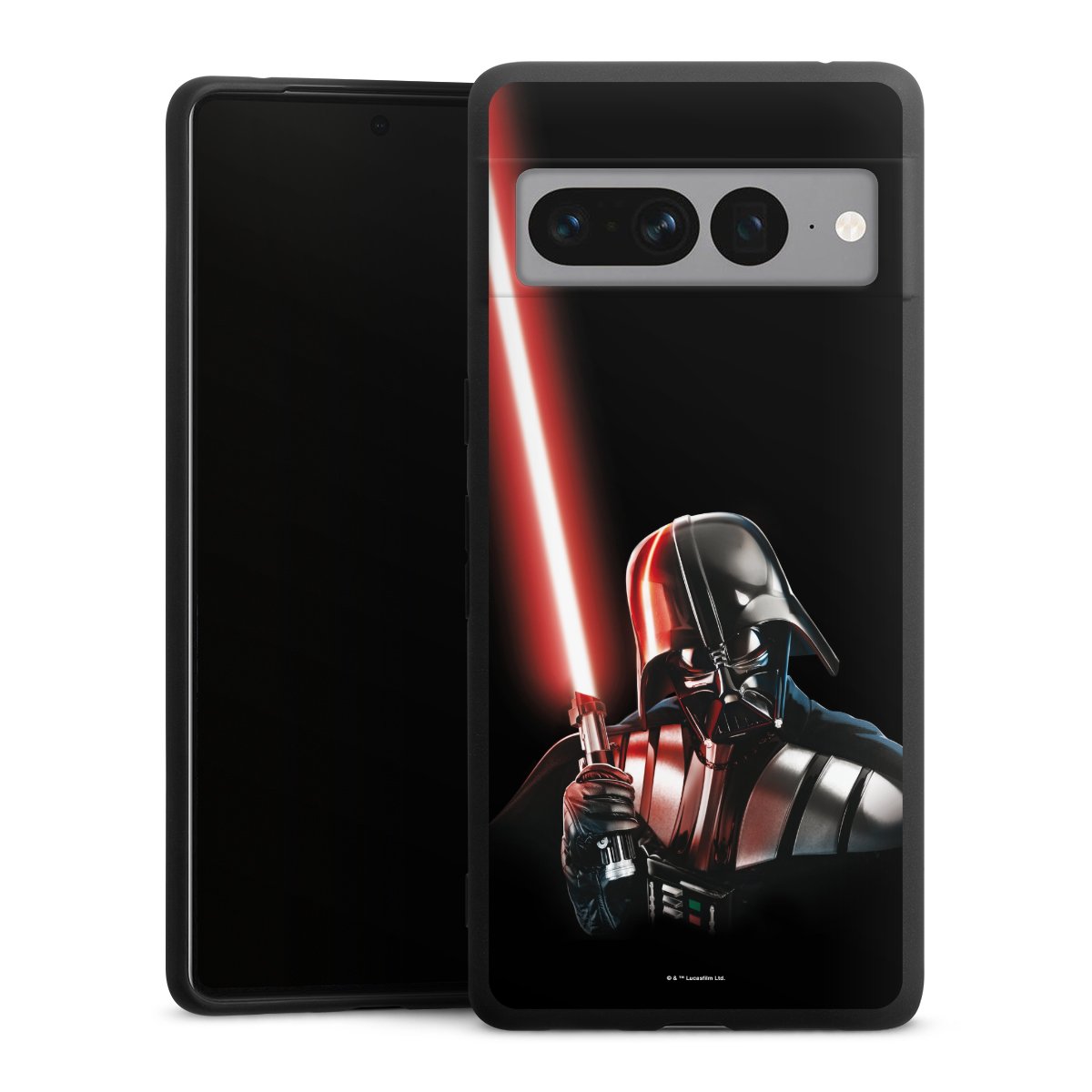 Google Pixel 7 Pro Handy Premium Silikon Hülle Handyhülle schwarz Case Star Wars Merchandise Darth Vader Silikon Premium Case