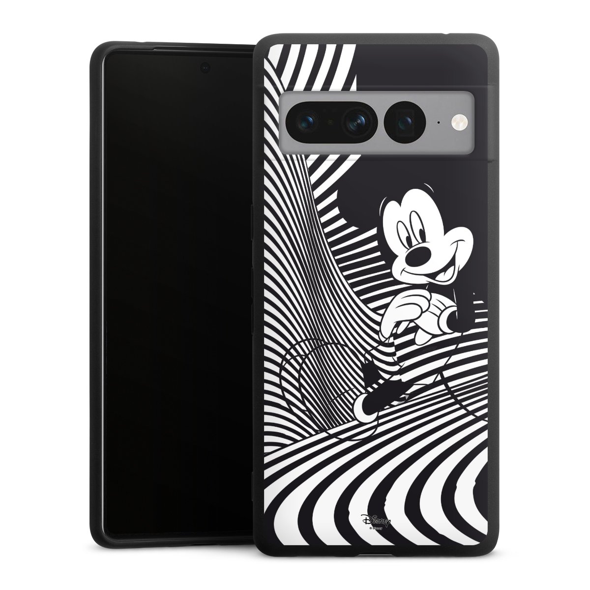 Google Pixel 7 Pro Handy Premium Silikon Hülle Handyhülle schwarz Case Disney Official Licensed Product Mickey Mouse Silikon Premium Case