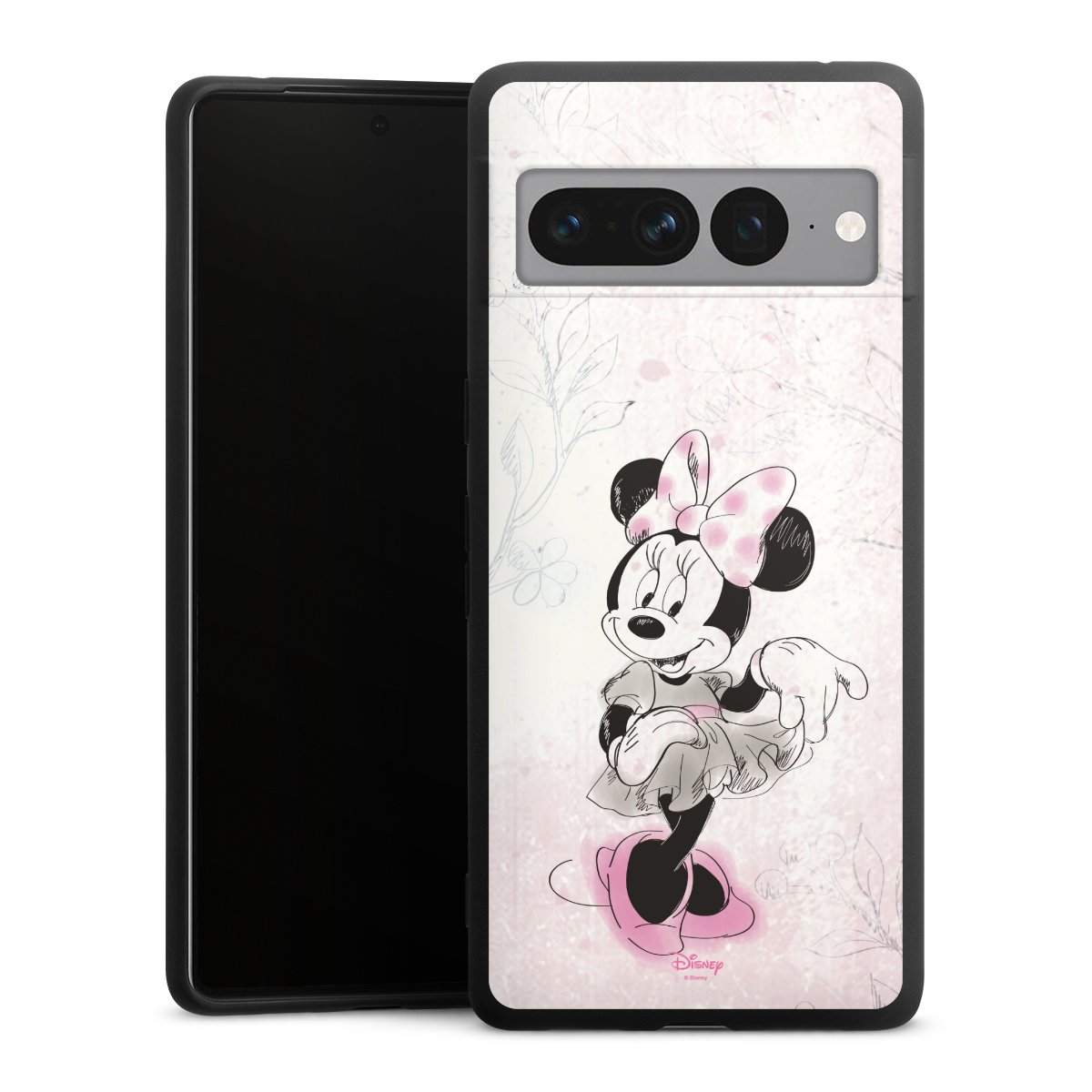 Google Pixel 7 Pro Handy Premium Silikon Hülle Handyhülle schwarz Case Disney Minnie Mouse Vintage Silikon Premium Case