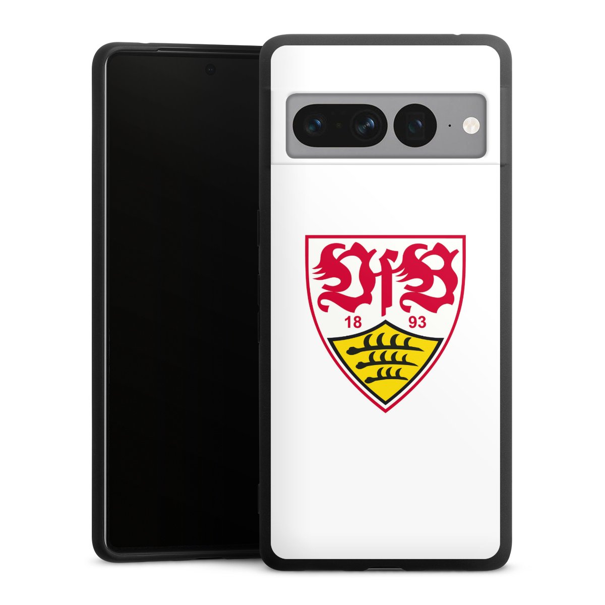 Google Pixel 7 Pro Handy Premium Silikon Hülle Handyhülle schwarz Case Logo Official Licensed Product Vfb Stuttgart Silikon Premium Case