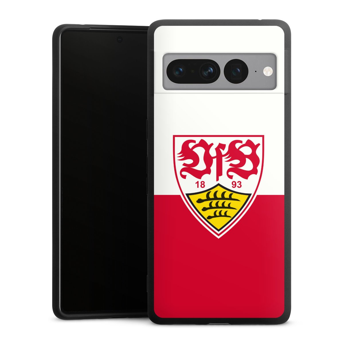 Google Pixel 7 Pro Handy Premium Silikon Hülle Handyhülle schwarz Case Official Licensed Product Logo Vfb Stuttgart Silikon Premium Case