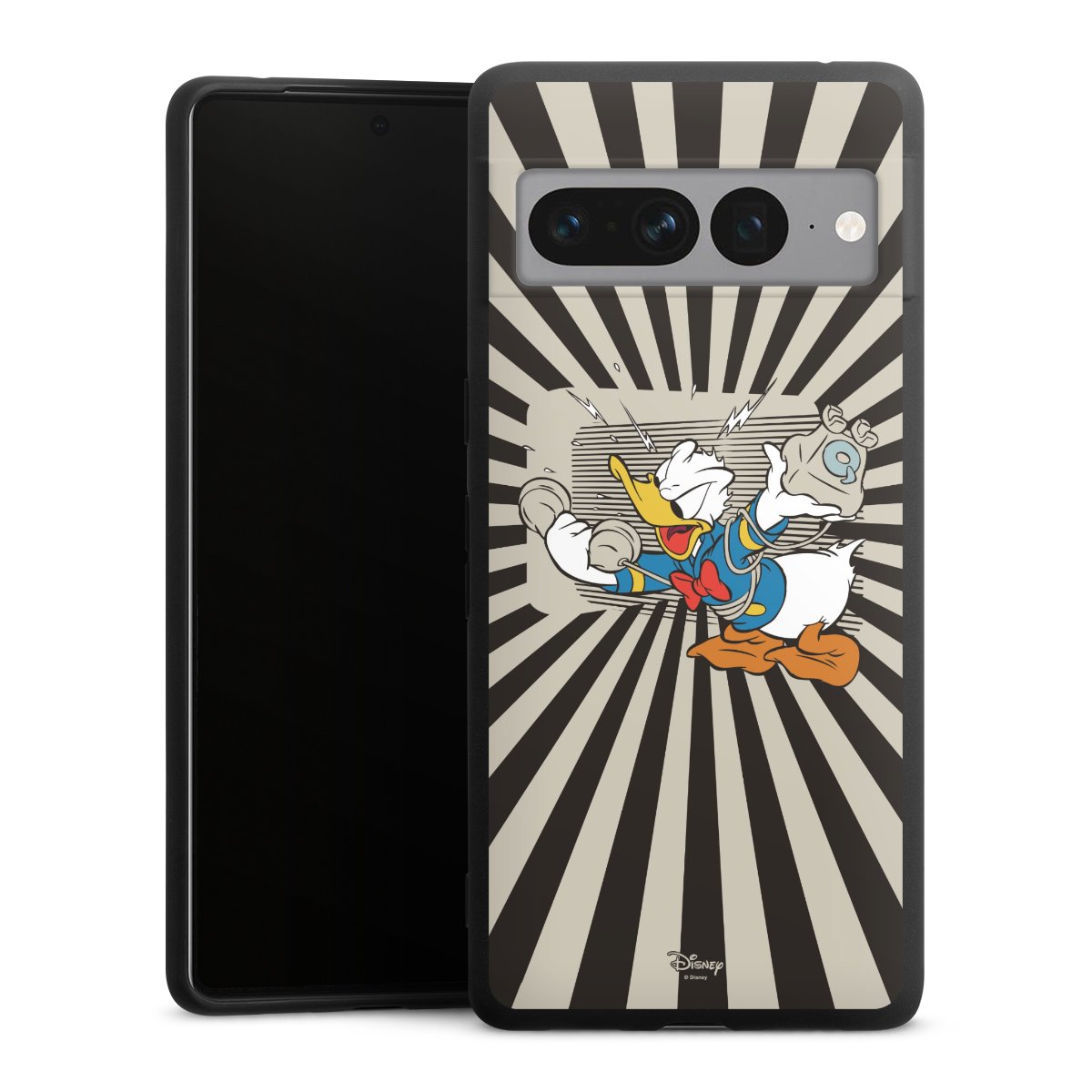 Google Pixel 7 Pro Handy Premium Silikon Hülle Handyhülle schwarz Case Donald Duck Disney Official Licensed Product Silikon Premium Case