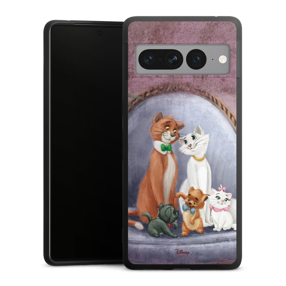 Google Pixel 7 Pro Handy Premium Silikon Hülle Handyhülle schwarz Case Official Licensed Product Disney Aristocats Silikon Premium Case