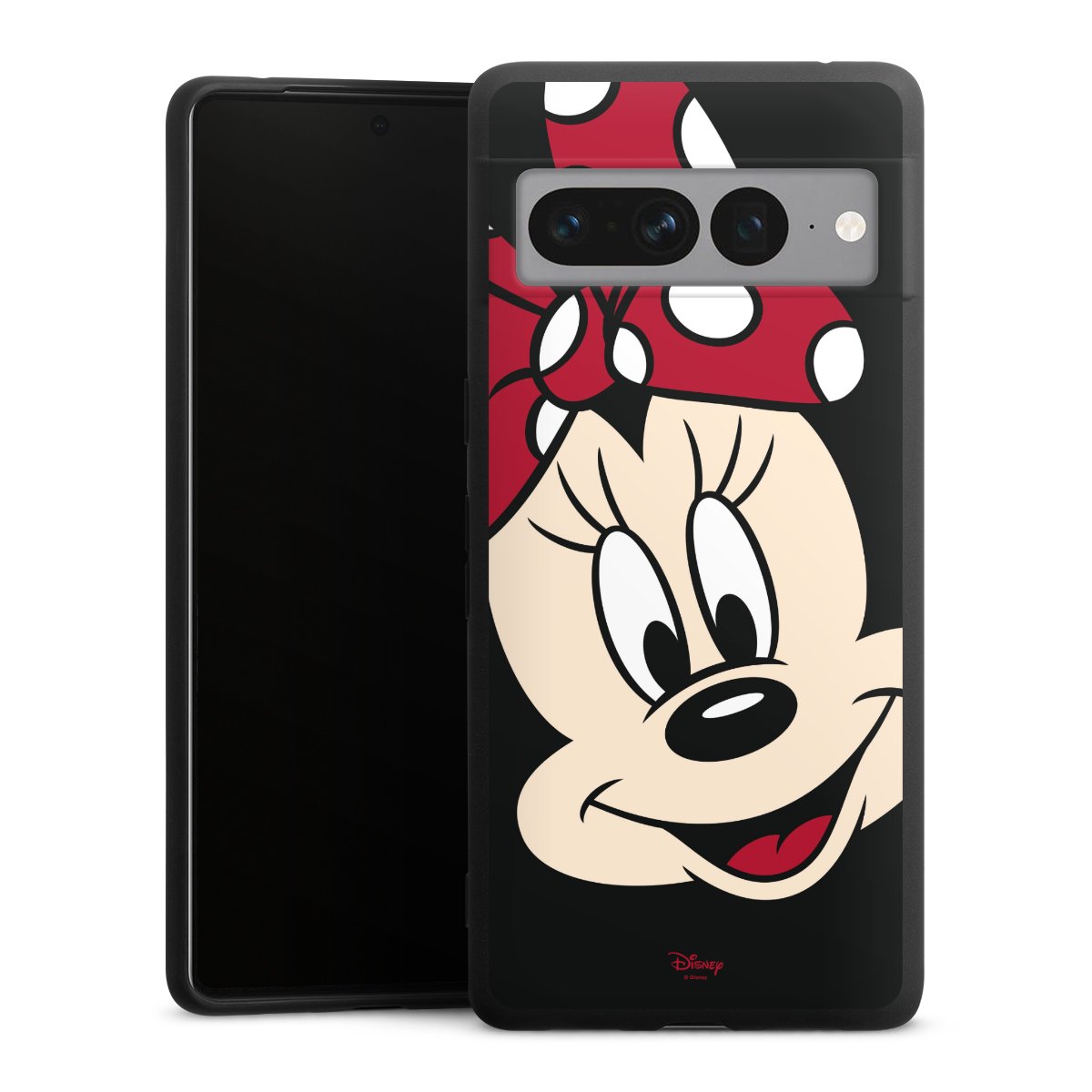 Google Pixel 7 Pro Handy Premium Silikon Hülle Handyhülle schwarz Case Minnie Mouse Official Licensed Product Disney Silikon Premium Case