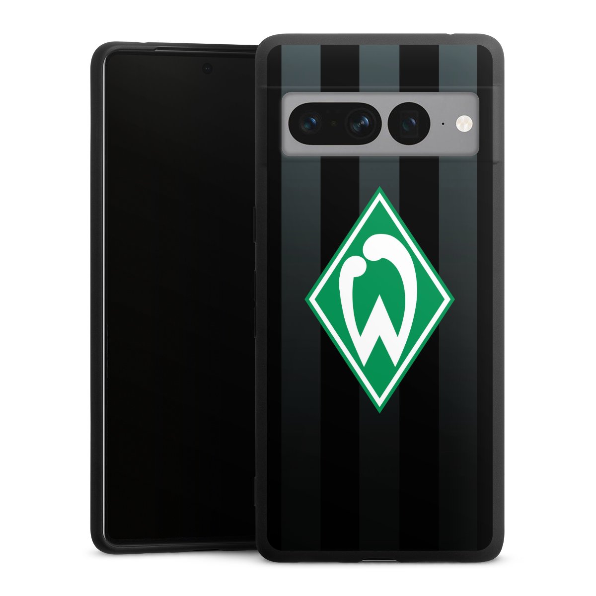 Google Pixel 7 Pro Handy Premium Silikon Hülle Handyhülle schwarz Case Stripes Sv Werder Bremen Official Licensed Product Silikon Premium Case