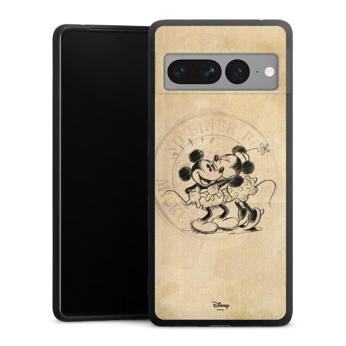 Google Pixel 7 Pro Handy Premium Silikon Hülle Handyhülle schwarz Case Mickey Mouse Vintage Minnie Mouse Silikon Premium Case