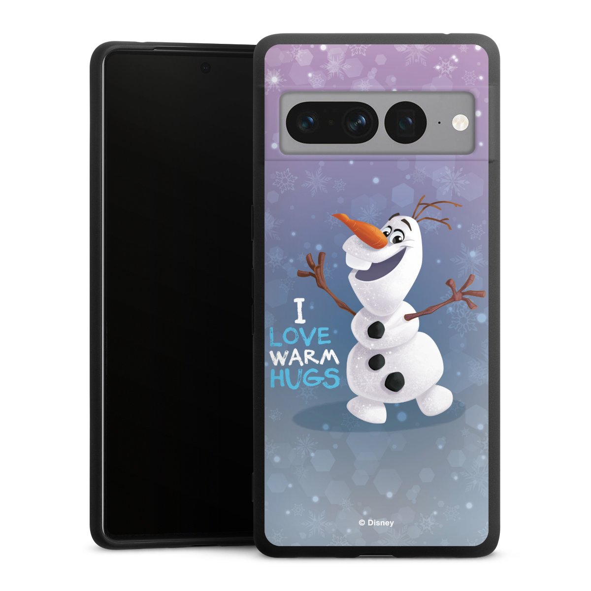 Google Pixel 7 Pro Handy Premium Silikon Hülle Handyhülle schwarz Case Frozen Frozen Olaf Official Licensed Product Silikon Premium Case