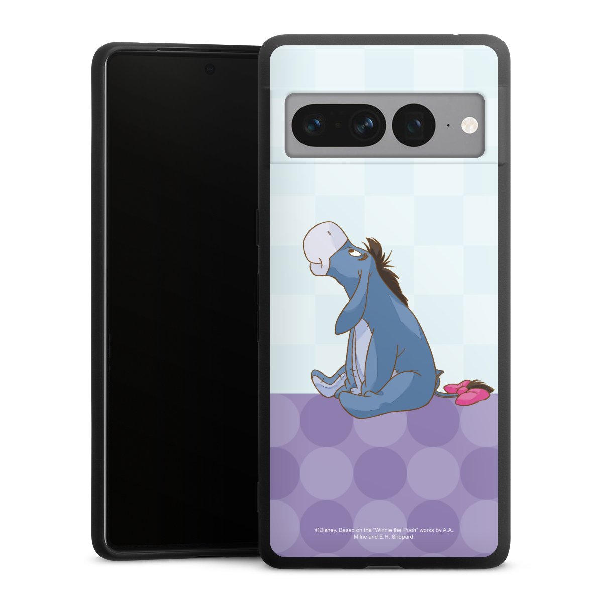 Google Pixel 7 Pro Handy Premium Silikon Hülle Handyhülle schwarz Case Disney Donkey Winnie The Pooh Silikon Premium Case