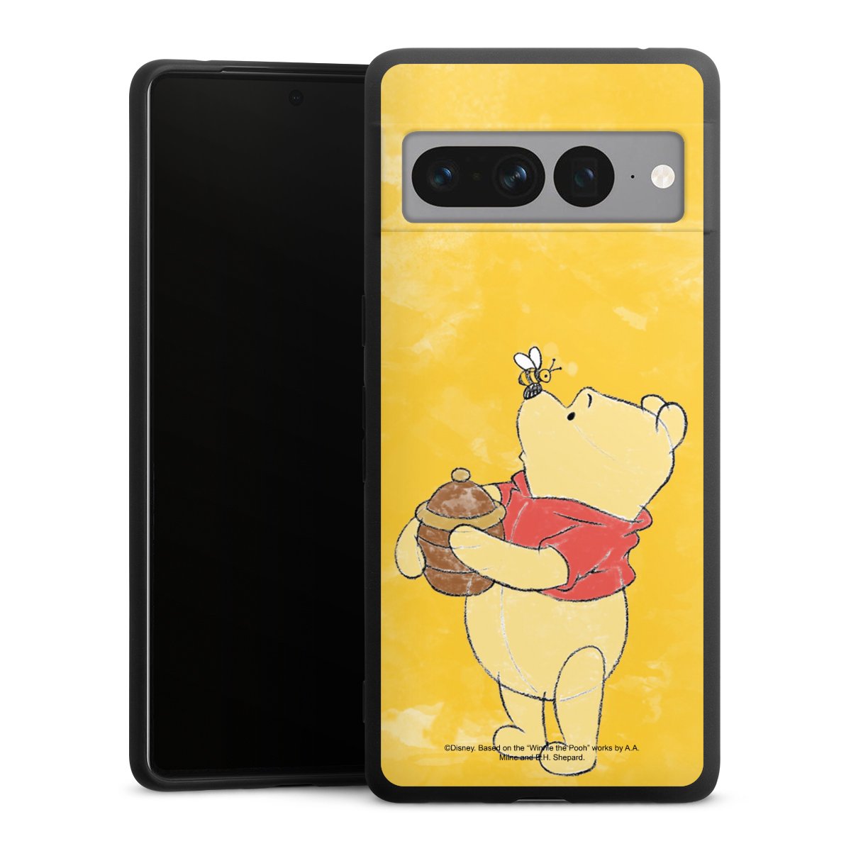 Google Pixel 7 Pro Handy Premium Silikon Hülle Handyhülle schwarz Case Official Licensed Product Winnie The Pooh Disney Silikon Premium Case