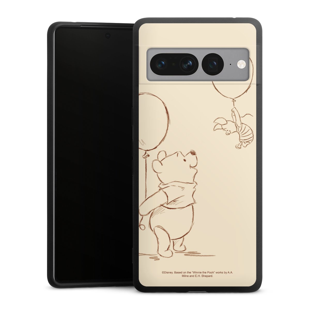 Google Pixel 7 Pro Handy Premium Silikon Hülle Handyhülle schwarz Case Official Licensed Product Winnie The Pooh Disney Silikon Premium Case