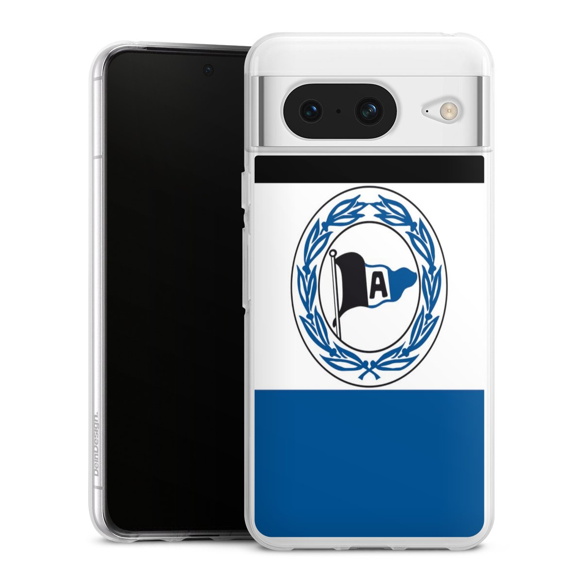 Google Pixel 8 Handy Silikon Hülle Case transparent Handyhülle Arminen Official Licensed Product Arminia Bielefeld Silikon Case