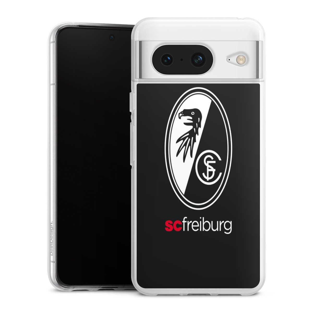 Google Pixel 8 Handy Silikon Hülle Case transparent Handyhülle Official Licensed Product Sc Freiburg Coat Of Arms Silikon Case