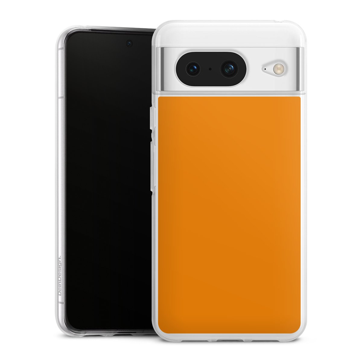 Google Pixel 8 Handy Silikon Hülle Case transparent Handyhülle Unicoloured Colour Orange Silikon Case