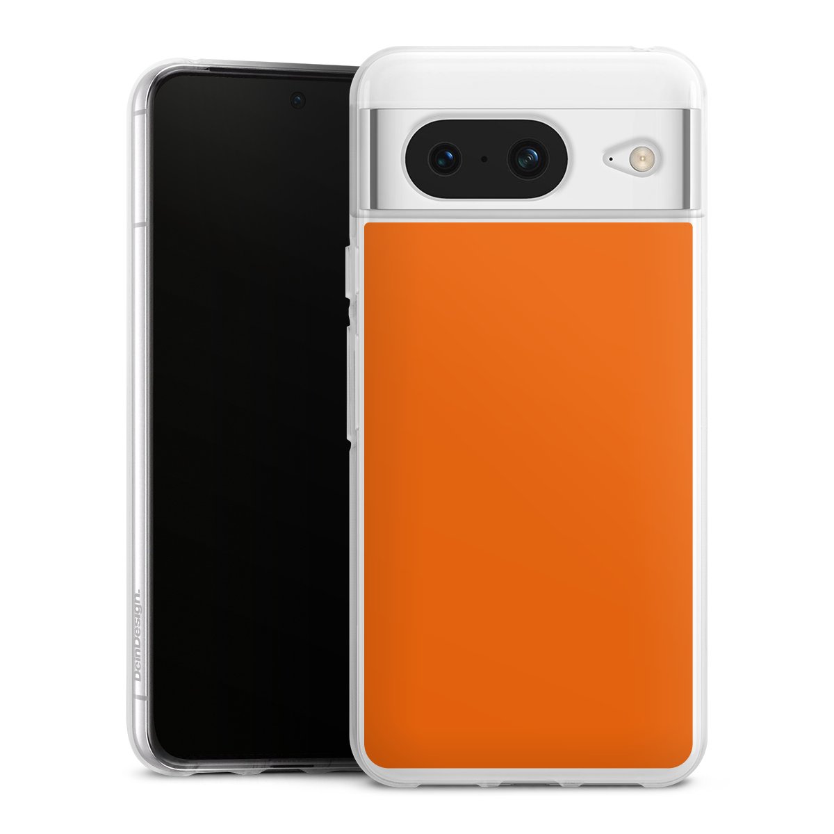 Google Pixel 8 Handy Silikon Hülle Case transparent Handyhülle Orange Colour Unicoloured Silikon Case