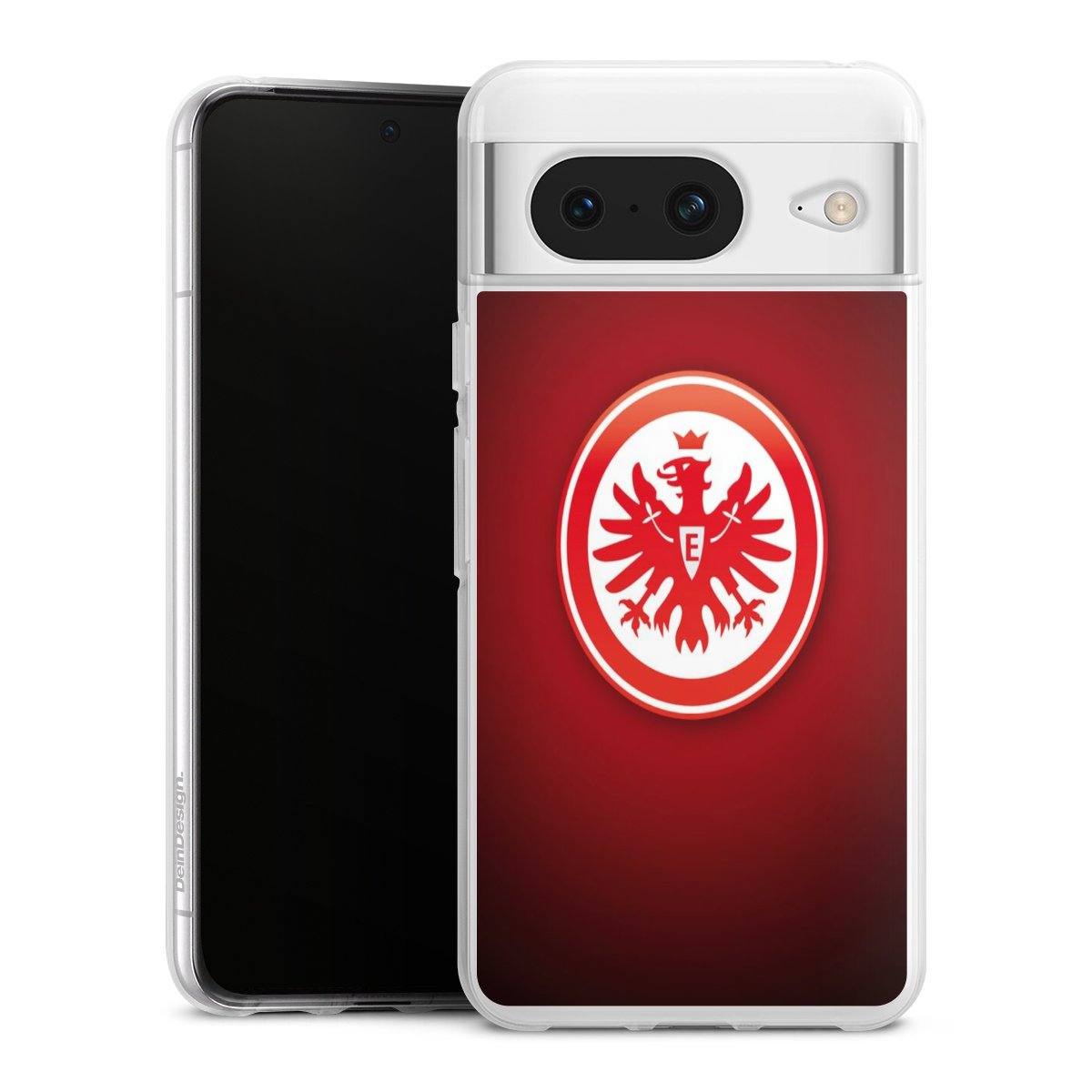 Google Pixel 8 Handy Silikon Hülle Case transparent Handyhülle Eintracht Frankfurt Official Licensed Product Coat Of Arms Silikon Case