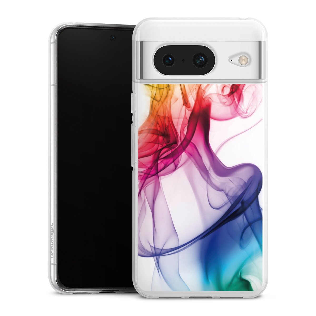 Google Pixel 8 Handy Silikon Hülle Case transparent Handyhülle Water Colour Rainbow Silikon Case