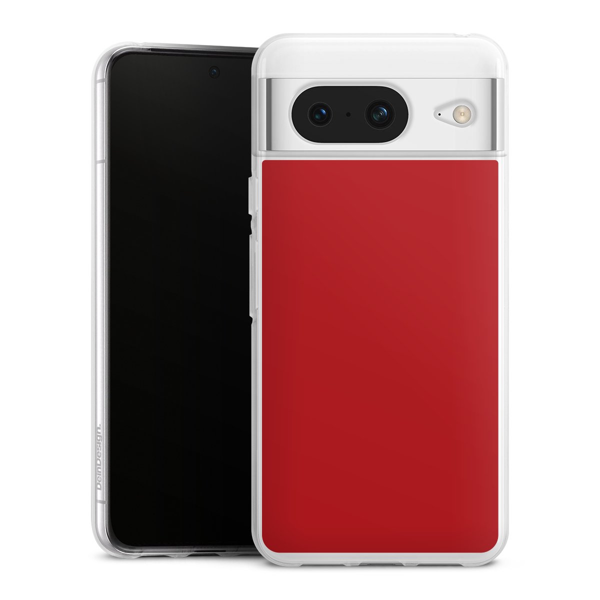 Google Pixel 8 Handy Silikon Hülle Case transparent Handyhülle Colour Unicoloured Red Silikon Case