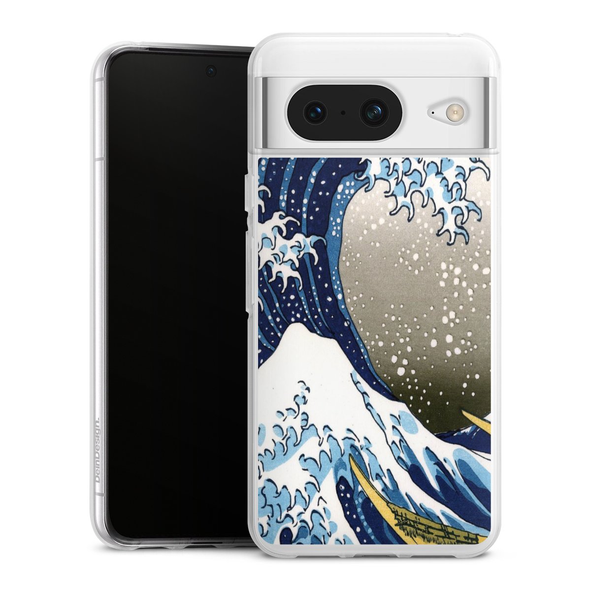 Google Pixel 8 Handy Silikon Hülle Case transparent Handyhülle Kunst Katsushika Hokusai Die Große Welle Vor Kanagawa Silikon Case