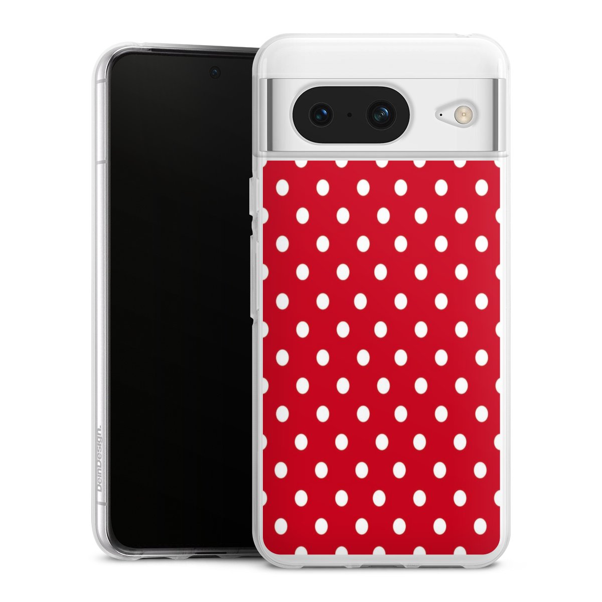 Google Pixel 8 Handy Silikon Hülle Case transparent Handyhülle Points Polka Dots Retro Silikon Case