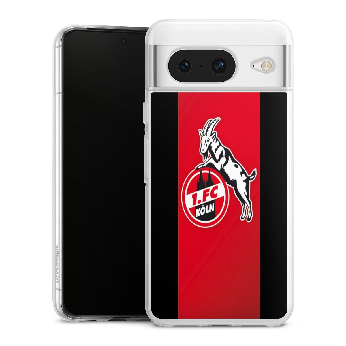 Google Pixel 8 Handy Silikon Hülle Case transparent Handyhülle Official Licensed Product Billy Goat Hennes 1. Fc Köln Silikon Case