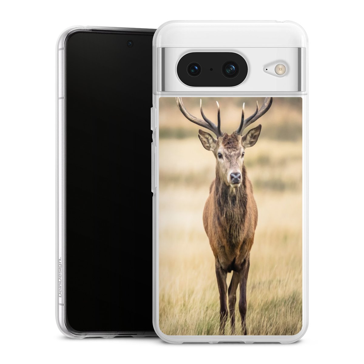 Google Pixel 8 Handy Silikon Hülle Case transparent Handyhülle Deer Meadow Forrest Silikon Case