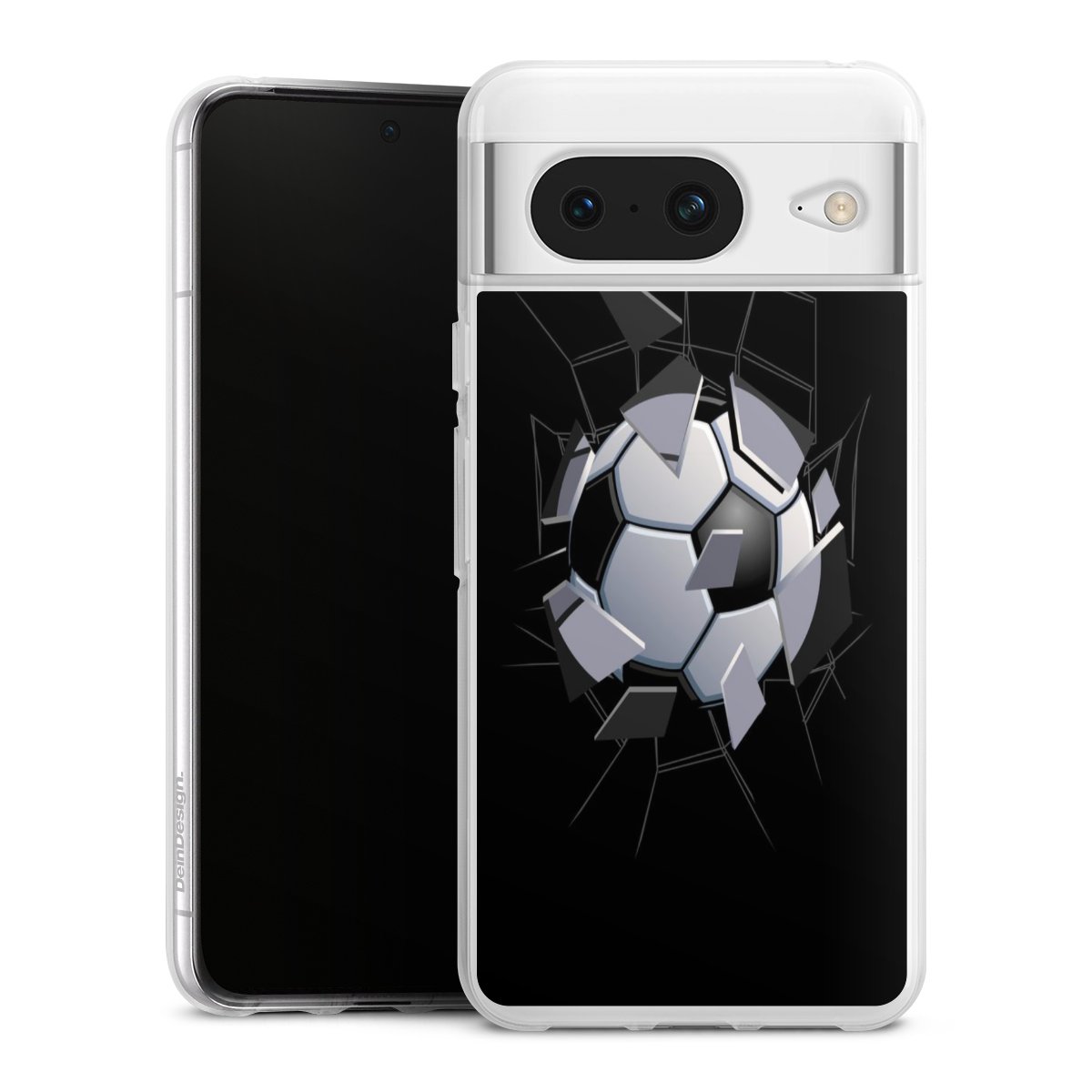 Google Pixel 8 Handy Silikon Hülle Case transparent Handyhülle Sports Soccer Mosaic Silikon Case